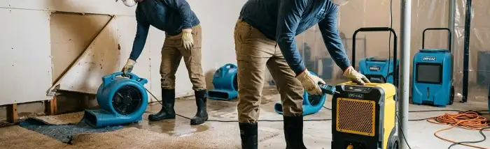 Water damage restoration team in Sterling Heights, MI providing fast cleanup and repair services